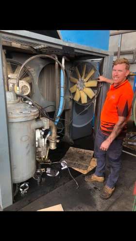 Service exchange air end and gearbox for an Atlas Copco G132, (132kw) - All Air Compressors