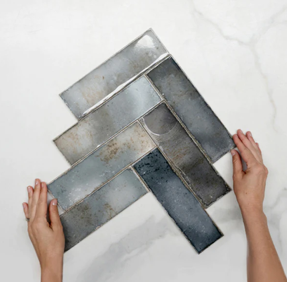 Anthracite Grey Leon Spanish Subway Tile Gloss 69 x 240mm Ceramic