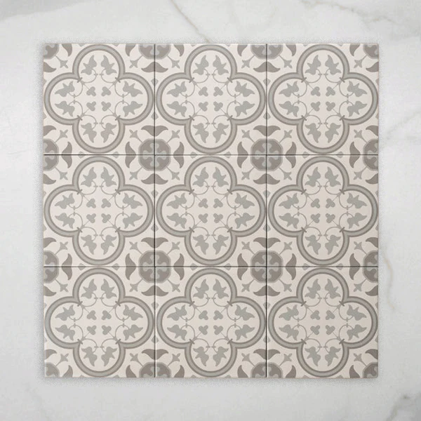 Airlie Light Grey Matt Cushioned Edge Porcelain Tile 200x200mm