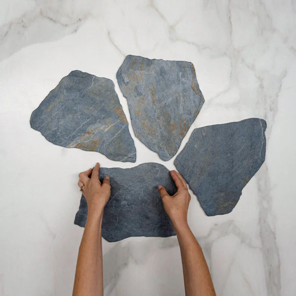 Blue Aria Stone Tile Matte Crazy Pave Porcelain