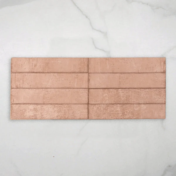 Tenerife Rosa Gloss Cushioned Edge Ceramic Tile 107x530mm