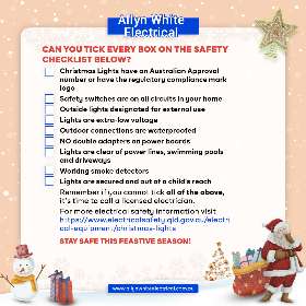 Christmas Checklist Christmas Safety Tips Tick Checkbox - Allyn White Electrical
