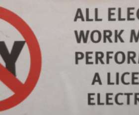 All Electrical Work Must Be Performed By a Licensed Electrician - Allyn White Electrical