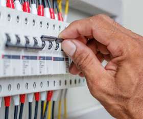 Circuit breakers protect an electrical circuit by quickly cutting power when there is a high current fault or overload that may cause a hazard