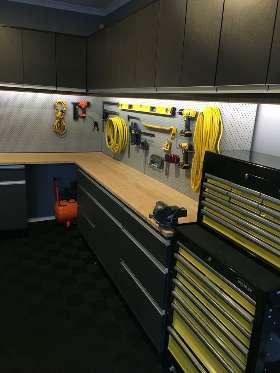 Under Cabinet Garage Lighting Idea | by Allyn White Electrical