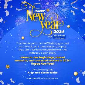 Happy New Year from Allyn White Electrical