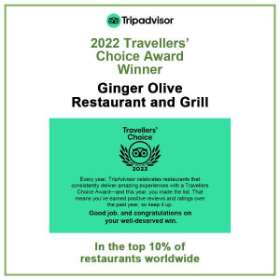 Ginger Olive Restaurant and Grill’s Great Traveler & Diner Reviews Land it a Place Among Travelers’ Favourites