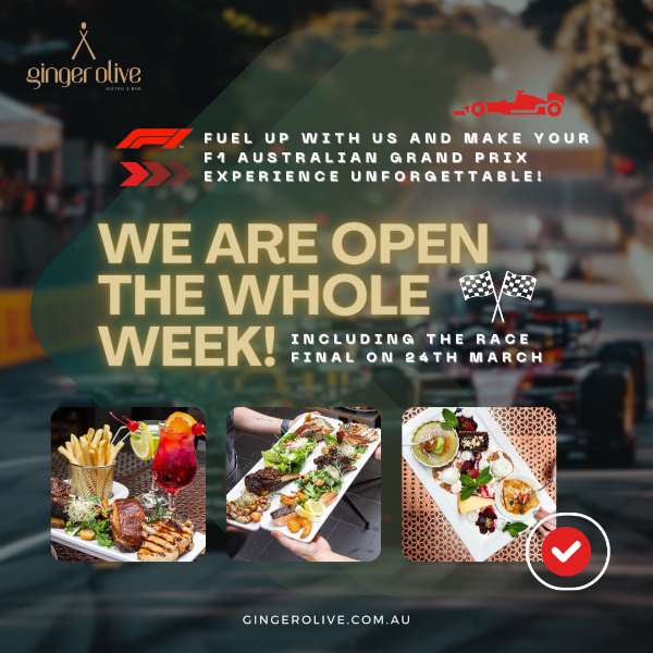 Refuel Your Energy with Pre and Post F1 Grand Prix Dining at Ginger Olive