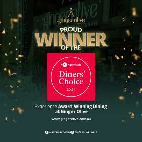 We are thrilled to Share that Ginger Olive Open Table Diners has VOTED GINGER OLIVE one of the Best Restaurant receiving the 2024 Diner's Choice Award
