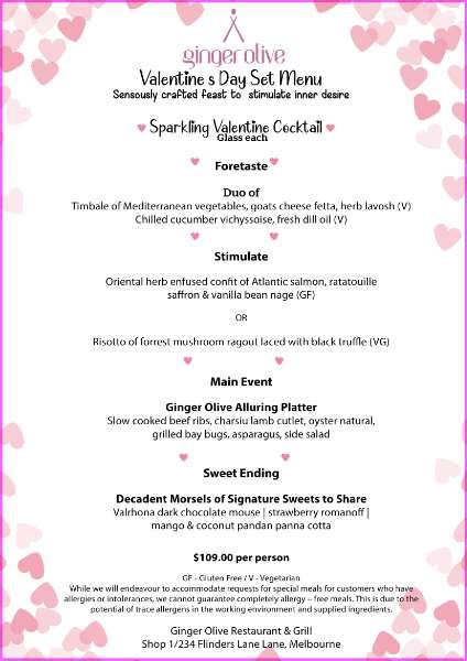Experience the Ultimate Valentine's Day Dining at Ginger Olive – Indulge in the Exclusive Set Menu