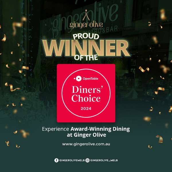 Ginger Olive Restaurant & Grill Wins OpenTable Diners’ Choice Award: A Testament Culinary Excellence