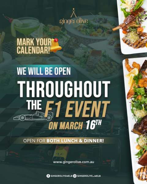 Celebrate the Melbourne Grand Prix Weekend at Ginger Olive – Best Steak Restaurant Melbourne CBD