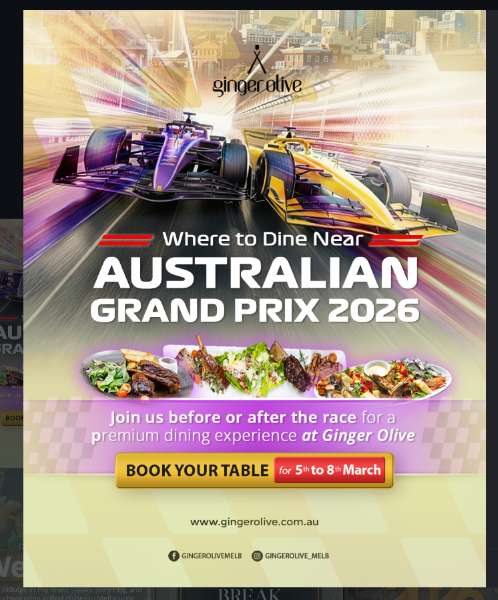 Where to Dine Near Australian Grand Prix 2026: Ginger Olive Restaurant & Grill is Your Best Choice!
