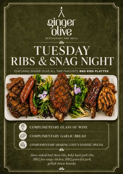 Tuesday Ribs & Snag Night
