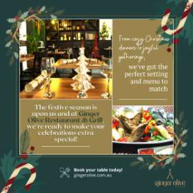 Celebrate the joy of the festive season with Ginger Olive Restaurant & Grill!