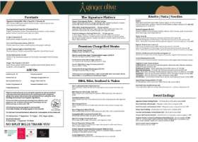 Ginger Olive Restaurant & Grill Menu