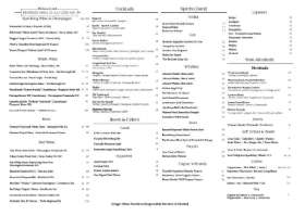 Ginger Olive Restaurant & Grill Beverage Menu