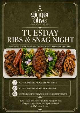 Tuesday Ribs & Snag Night
