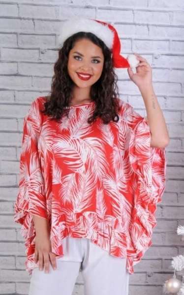Double Frill Top (Palm Red)