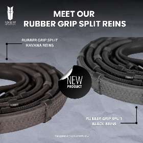 New Reins Release - Rubber Grip Split Reins - Black and Havana Reins - by FFEquestrian AU