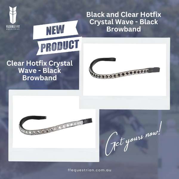 New Browband release - Black and Clear and Clear Hotfix Crystal Black Browband