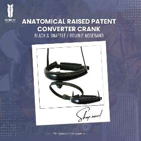 Our raised patent converter crank made from black English Leather noseband isn't just stylish, it's thoughtfully designed - by FFEquestrian