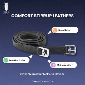 Step into ultimate comfort and safety with our Comfort Stirrup Leathers, available in Black & Havana - by FFEquestrian