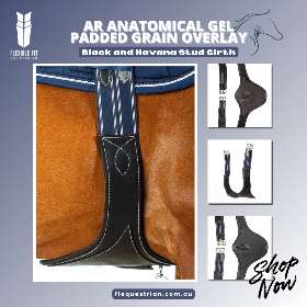 Discover the ultimate in equine comfort and protection with our AR Anatomical Gel Padded Grain Overlay Girth - by FFEquestrian