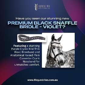 Elevate your horse's style with our Premium English Leather Snaffle Bridle ‘Violet’ by FFEquestrian