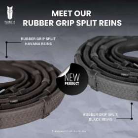 New Reins Release - Rubber Grip Split Reins - Black and Havana Reins