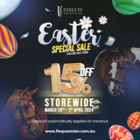 From March 29th to April 1st, get 15% off all the equestrian equipment