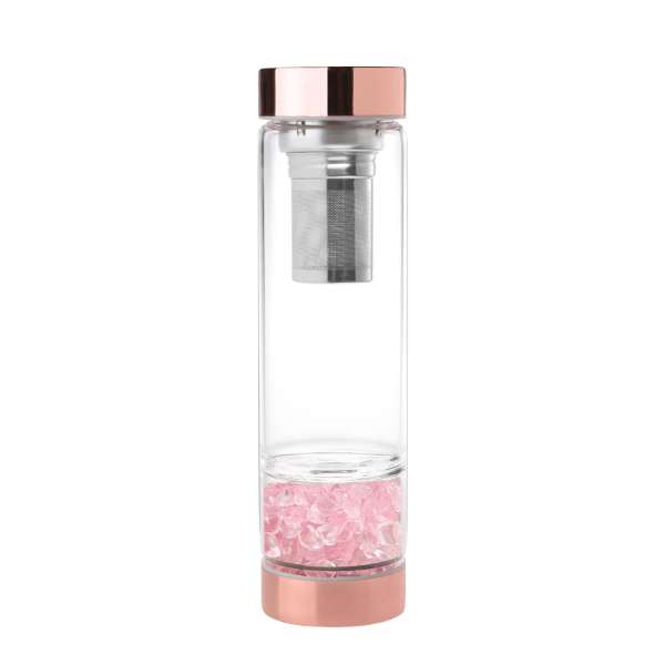 Rose Quartz Crystals Bottle