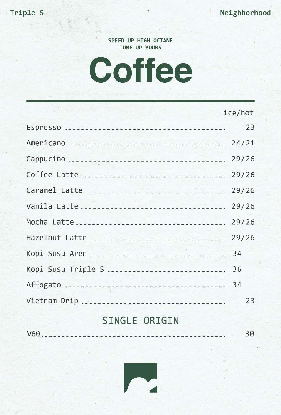 Coffee Menu