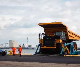 Loaded this CAT777 onto the service to Africa