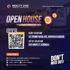 Open house event - 22nd July 2023 by Realty One Real Estate