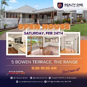 Open house event - 24th Feb 2024 by Realty One Real Estate
