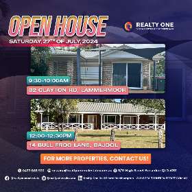 Open house event - 27th July by Realty One Real Estate