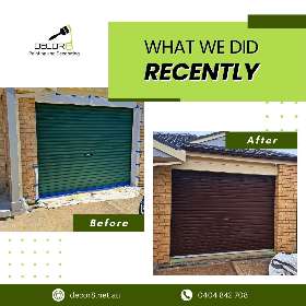 Garage door before/after - Decor8 Painting & Decorating
