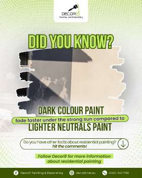Did you know? Dark-coloured paint fades faster under the strong Australian sun