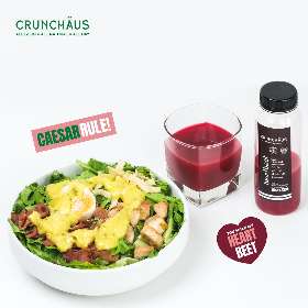 Salad Caesar Teaser dan Heart Beat Juice | Crunchaus Gwalk - Salad Bar Surabaya