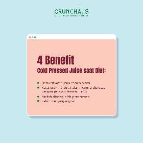 Manfaat Minum Cold Press Juice Dari Crunchaus Saat Diet - 2 | Crunchaus Salad Pakuwon City - Salad Bar Surabaya