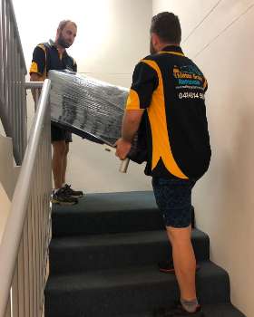 No lift, no problem! Our pros tackled a level 4 to 2 move today!| Mates Group Removals