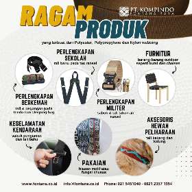 Ragam produk polyester, polypropelene dan nylon webbing - PT. Kompindo Fontana Raya