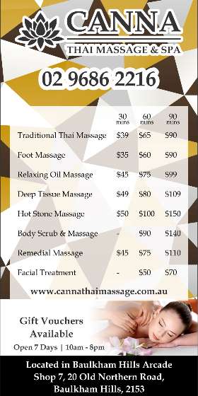 Canna Thai Massage & Spa - Baulkham Hills