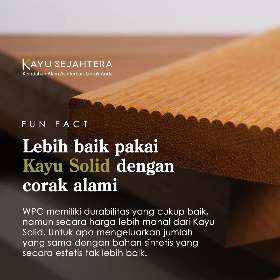 Kayu solid dengan corak alami