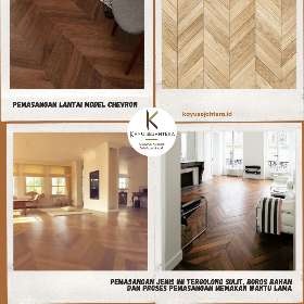 4 jenis teknik pemasangan lantai kayu chevron - by Kayu Sejahtera