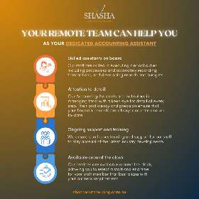 With our skilled assistants on board, you can focus on growing your business while we take care of the financial intricacies - Shasha Outsourcing Service