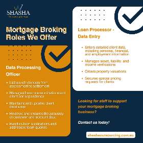 Enhance your mortgage broking business with expert support from Shasha Outsourcing Services!