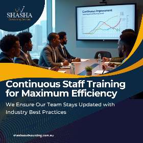 At Shasha Outsourcing, we don’t just provide staff—we invest in their ongoing training and development. 
