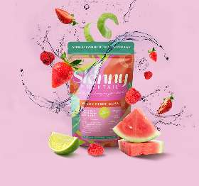 Melon-Berry Bliss gut health management drink by Skinny Mocktail